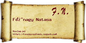 Fónagy Natasa névjegykártya